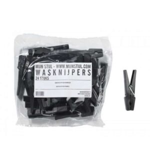 24 Eco Zwarte Wasknijpers Mijn Stijl