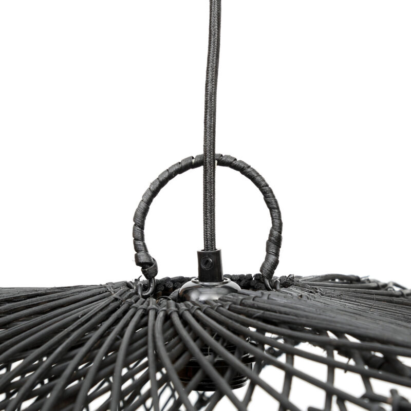 Product foto van Bamboe Hanglamp The Chapeau Pendant - Black - L