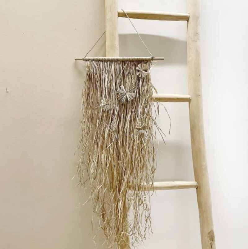 Wandhanger Raffia Bloem 40x80cm