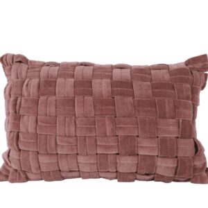 Velvet Kussen Oud Roze Gevlochten 40x60cm