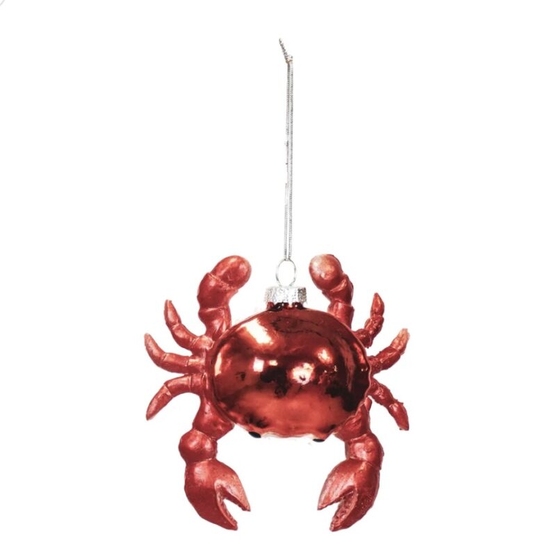 Kerstboomhanger Krab 10cm Kerstbal Glas