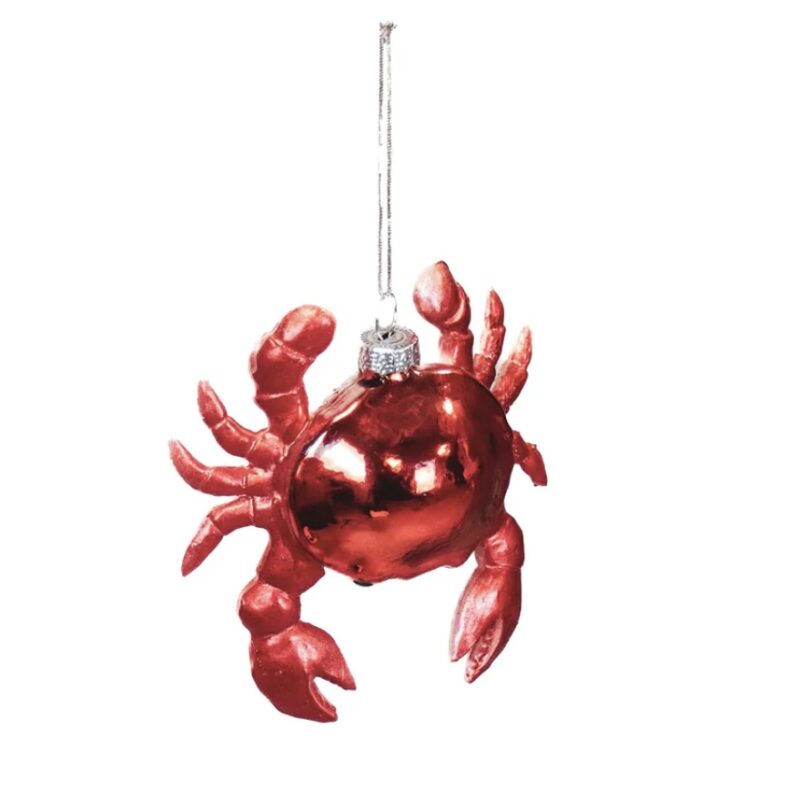 Kerstboomhanger Krab 10cm Kerstbal Glas