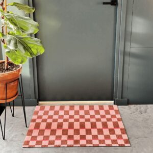 Deurmat Star Checker Soft Pink 60x85cm