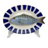 1271 Ovaal Visbord Marmora Gestreept Blauw 24x17cm