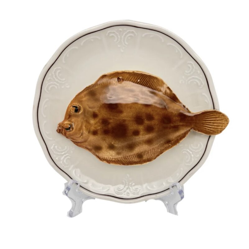 1331 Rond Visbord Schol vintage bordje bewerkte rand 16cm