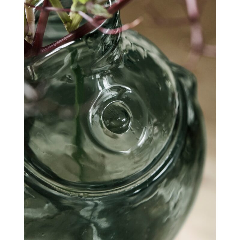 Glazen Vaas Vis Gerookt Glas 17cm