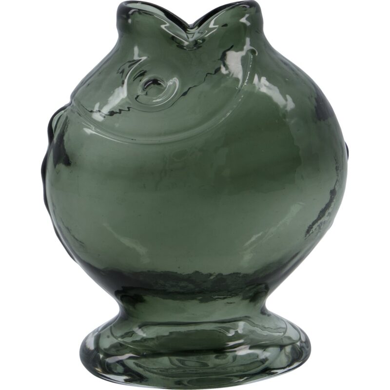 Glazen Vaas Vis Gerookt Glas 17cm