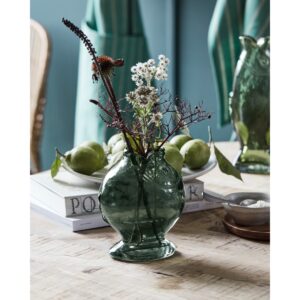 Glazen Vaas Vis Gerookt Glas 17cm