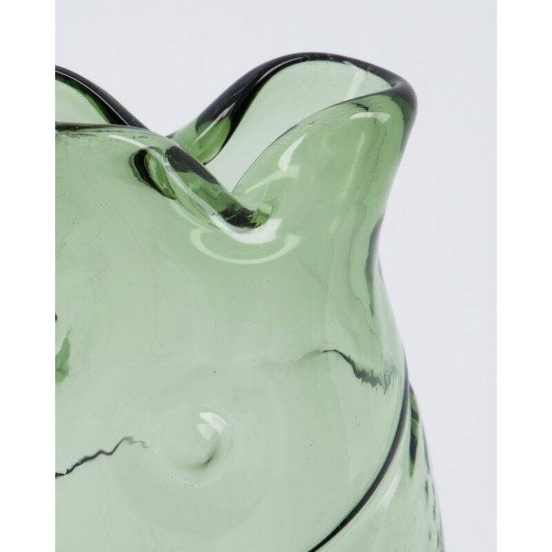 Glazen Vaas Vis Gerookt Glas 27cm