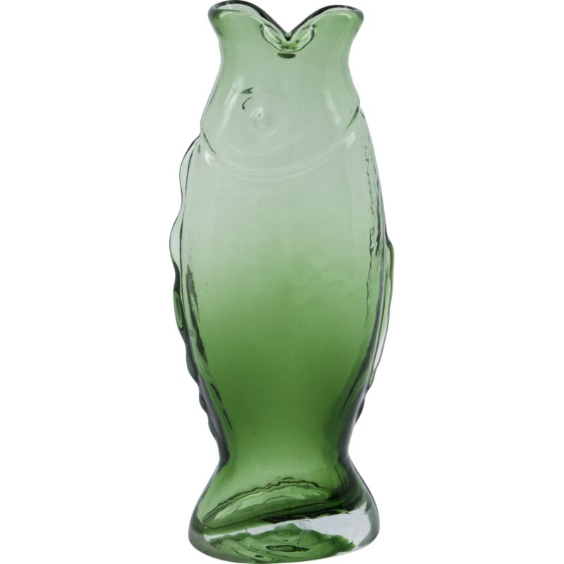 Glazen Vaas Vis Gerookt Glas 27cm