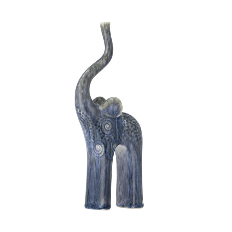 Longuro Olifant Blauw Keramiek 23cm