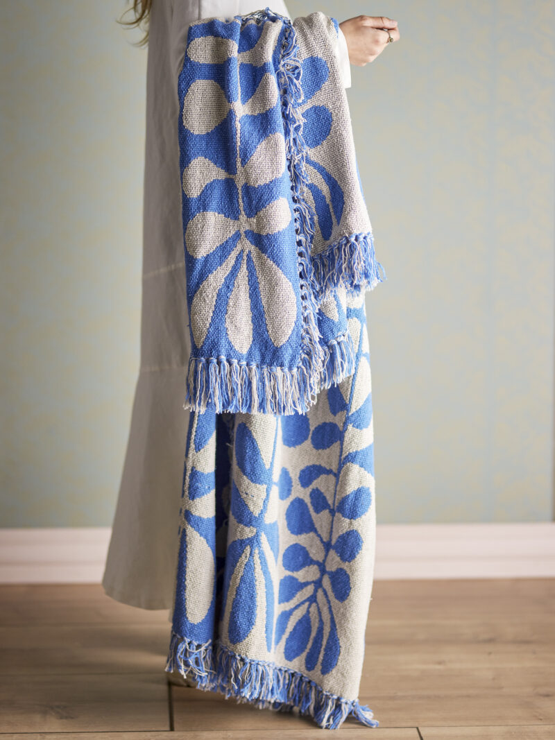 Plaid Blauw Recycled Katoen 160x130cm