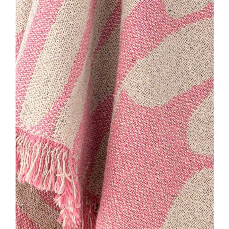 Plaid Rose Recycled Katoen 160x130cm