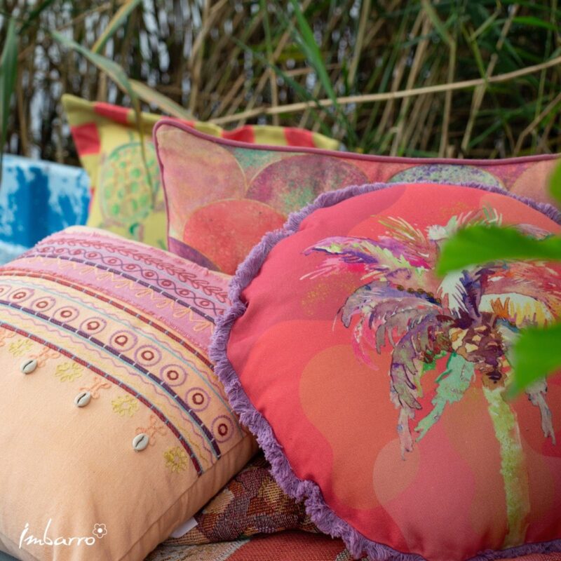 Rond Kussen Palmboom 40cm