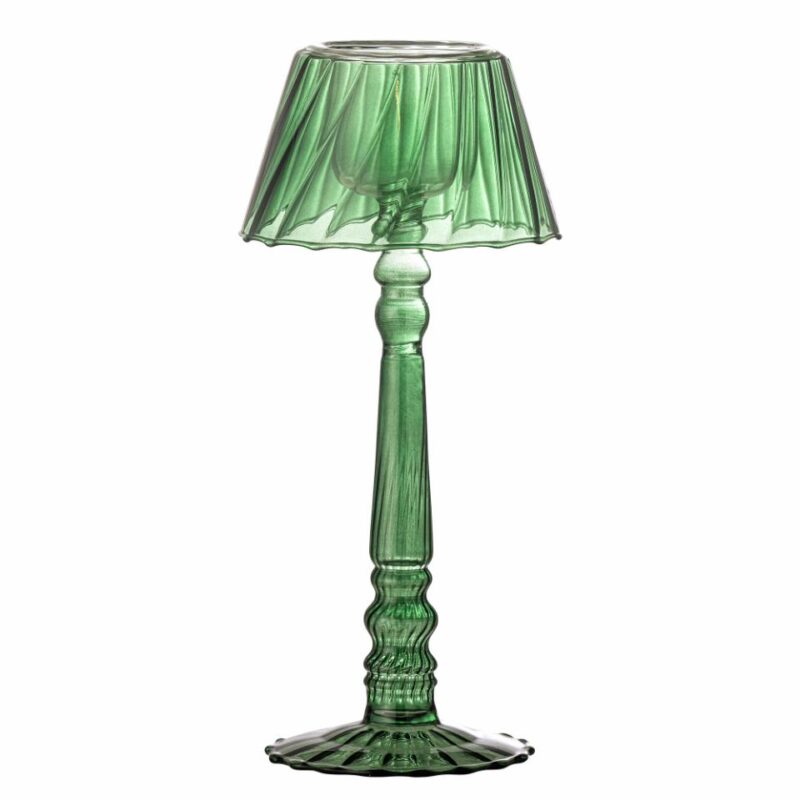 Waxinelichthouder Groen Glas 23cm