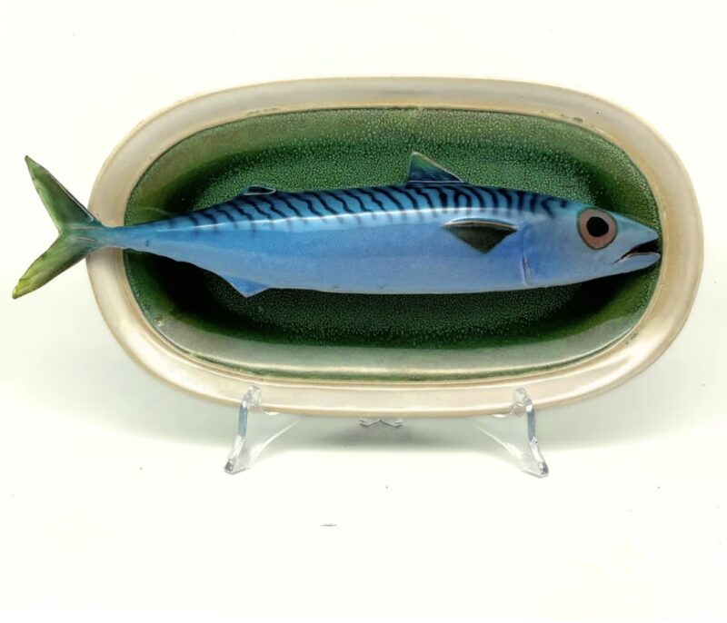 1055 Groen Ovaal Visbord Makreel 25x15cm