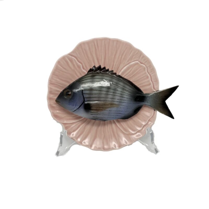 1348 Visbord Sarago Medio Roze Bladvormig Bord 16cm