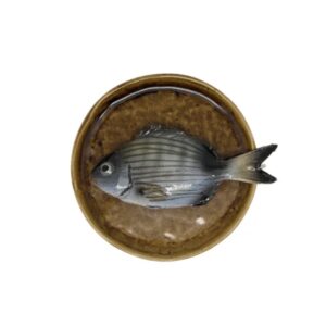 1360 Rond Visbord Sarago Piccolo Bruin Bordje 12cm