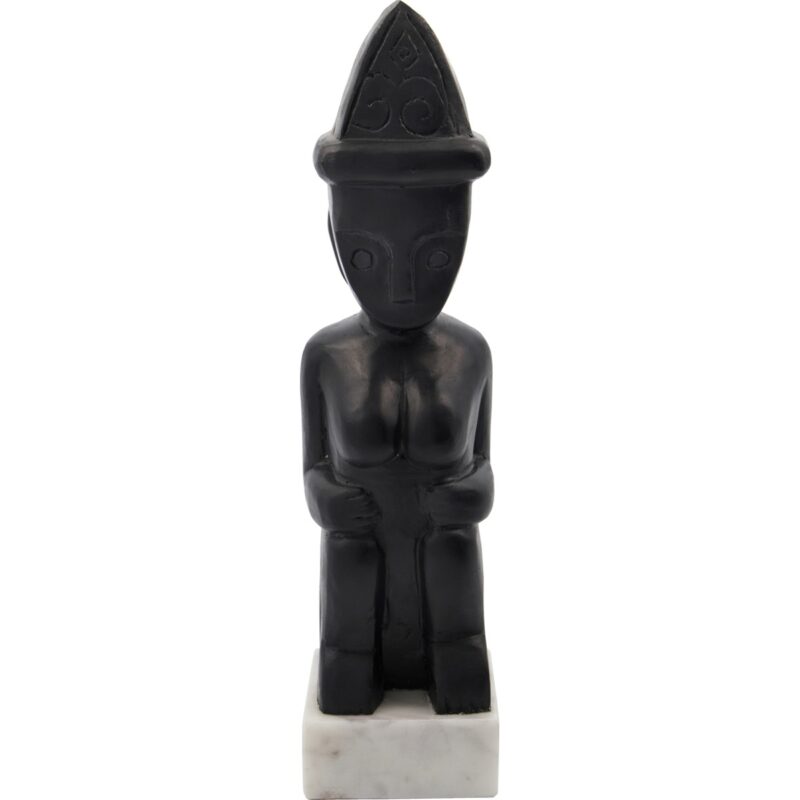 Kunstwerk Zwart Hout en Marmer 35cm