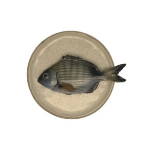 1375 Rond Visbord Sarago Piccolo op Zandkleur Bordje 12cm