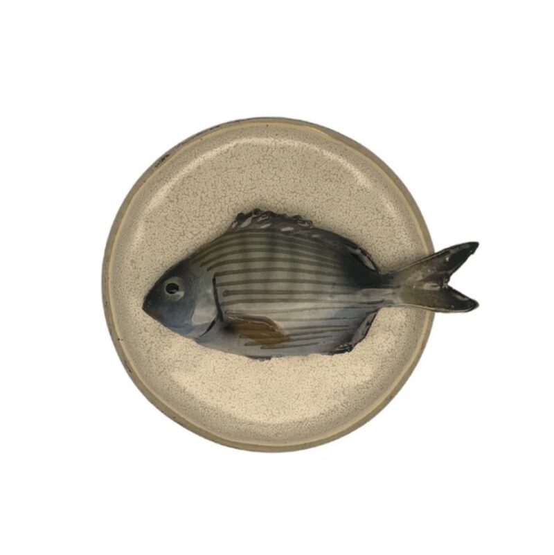 1375 Rond Visbord Sarago Piccolo op Zandkleur Bordje 12cm