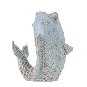 Vaas Vis Blauw Keramiek 21cm