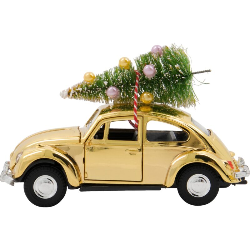 Gouden Kever met kerstboom 12,5cm
