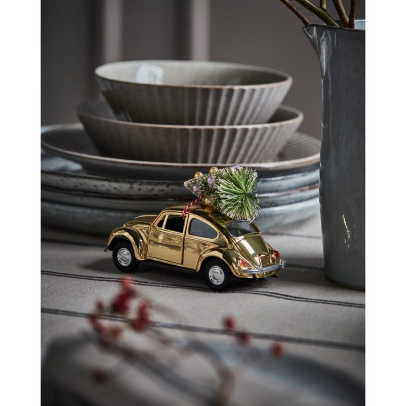 Gouden Kever met kerstboom 12,5cm