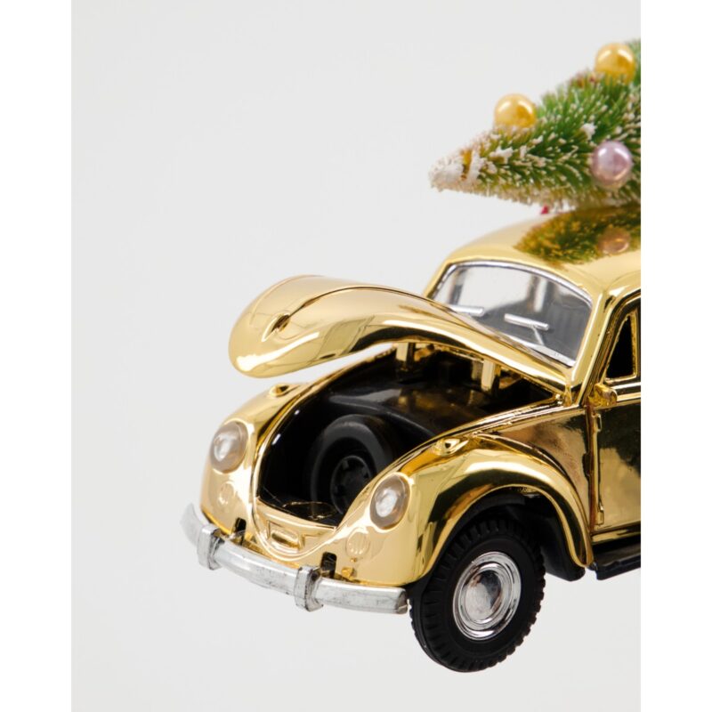 Gouden Kever met kerstboom 12,5cm