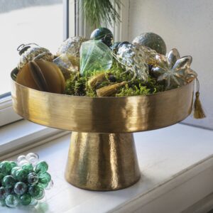 Gouden schaal op Voet 28x17cm