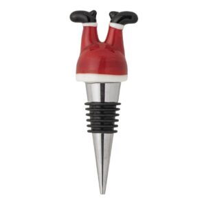 Kerstman Wijnstopper Rood Glas 11cm