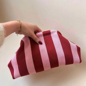 XXL Toilettas Tasje Streep Roze 30x24cm