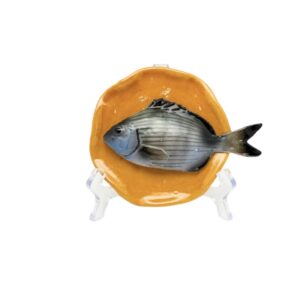 1411 Visbord Sarago Piccolo Handmade Bordje Okergeel 11cm