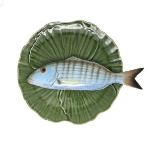 1357 Visbord Marmora Groen Bladvormig 20cm