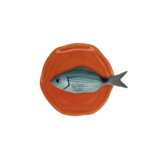 1415 Visbord Occhiata Piccolo Handmade Bordje Oranje 11cm