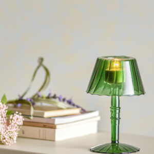 Waxinelichthouder Groen Glas 18cm