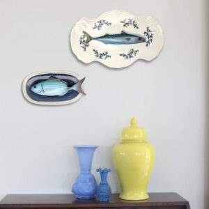 1525 Visbord Occhiata Ovaal Blauw Bord Lichte Eand 26x25cm