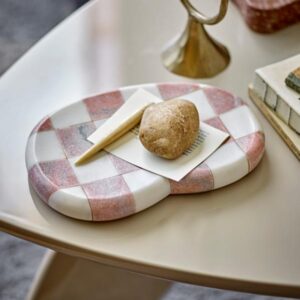 Geblokte Marmeren Schaal Dienblad 22cm