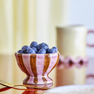 Handbeschilderde Gestreepte Kom 9cm