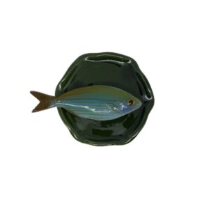 1520 Visbord Salpa Piccolo Handmade donkergroen Bordje 11cm