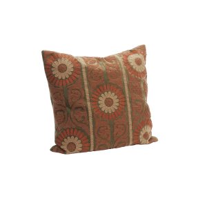 Geborduurd Oranje Velvet Kussen 50x50